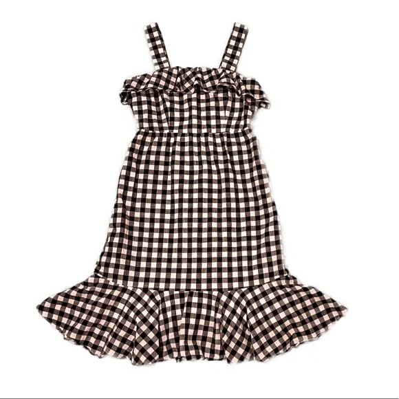 J crew black and white gingham dress hot sale